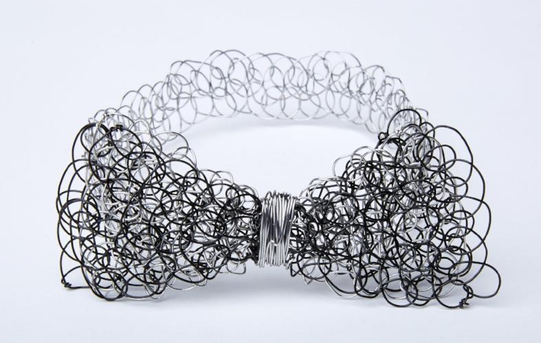 Black and Silver Bowtie