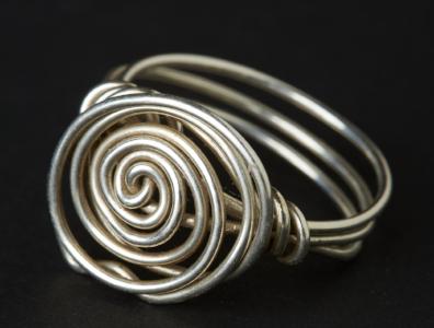 Sterling silver spiral ring