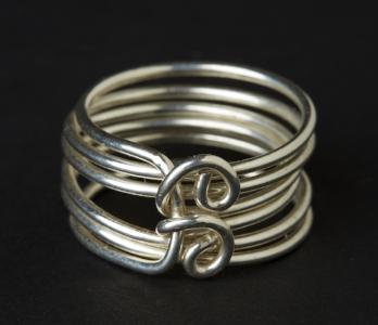 Sterling silver double loop ring