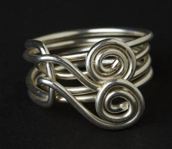 Double Spiral Sterling Silver Ring