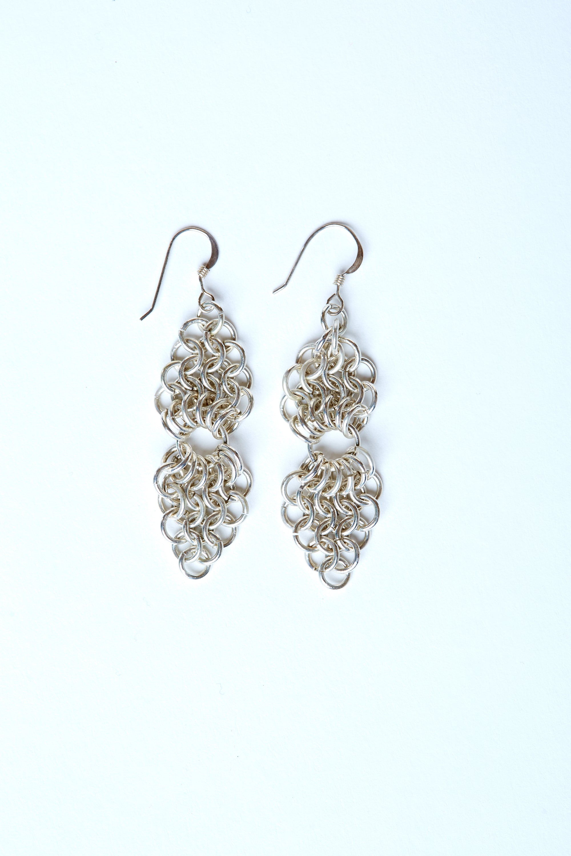 Sterling Silver Chain Maille Earrings