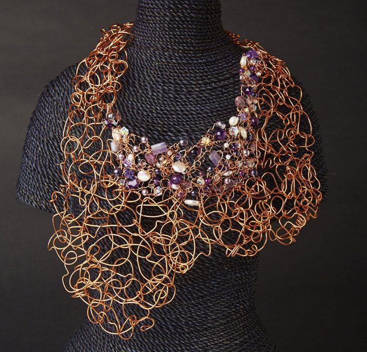 Purple and Copper Neckpiece