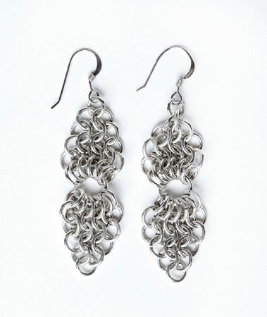 Sterling Silver Chain Maille Earrings